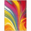 World Rug Gallery Modern Contemporary Waves Area Rug 2' x 3' Multi 501MULTI2X3